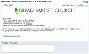 You're invited to a Baby Dedication You're invited to a Baby Dedication