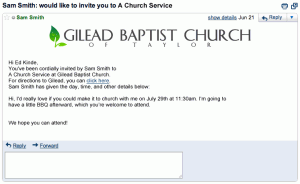 You're invited to a Church Service